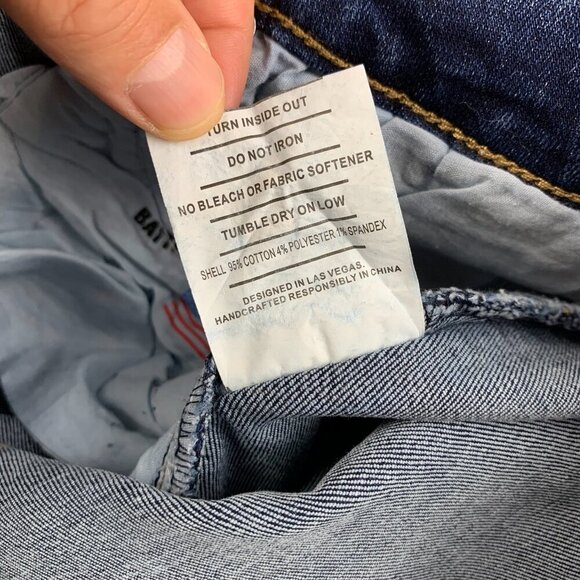 Barbell Apparel Mens Pants 32 Blue Denim Jeans Slim Fit Tapered Stretch 32x34 - Picture 7 of 11